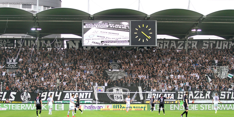 Sturm Graz - Altach
Oesterreichische Fussball Bundesliga, 28. Runde, SK Sturm Graz - SCR Altach, Stadion Liebenau Graz, 11.04.2015. 

Foto zeigt Fans von Sturm
