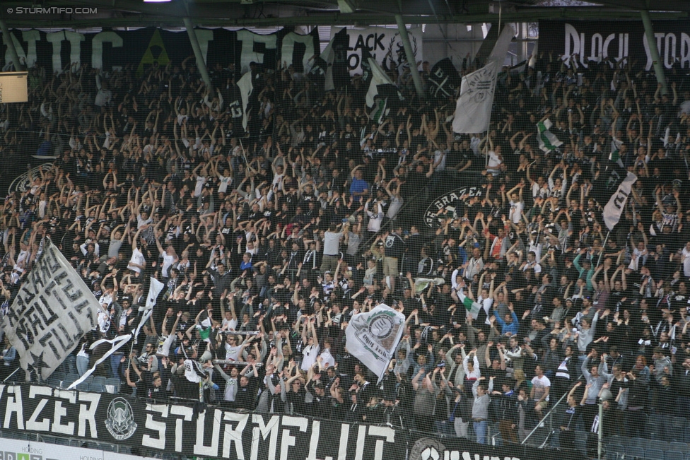 Sturm Graz - Altach
Oesterreichische Fussball Bundesliga, 28. Runde, SK Sturm Graz - SCR Altach, Stadion Liebenau Graz, 11.04.2015. 

Foto zeigt Fans von Sturm
