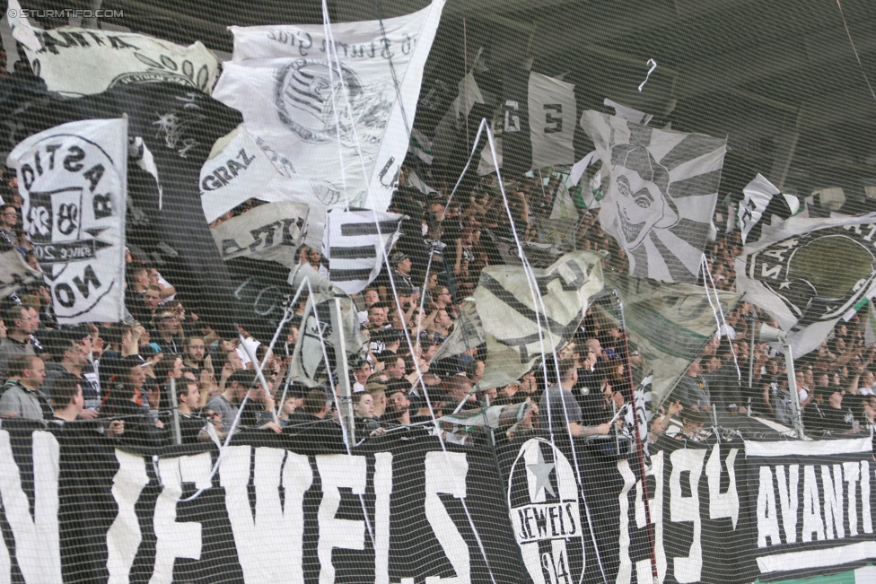 Sturm Graz - Altach
Oesterreichische Fussball Bundesliga, 28. Runde, SK Sturm Graz - SCR Altach, Stadion Liebenau Graz, 11.04.2015. 

Foto zeigt Fans von Sturm
