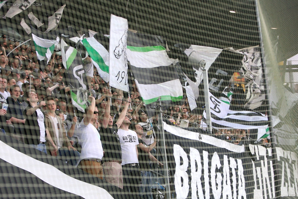 Sturm Graz - Altach
Oesterreichische Fussball Bundesliga, 28. Runde, SK Sturm Graz - SCR Altach, Stadion Liebenau Graz, 11.04.2015. 

Foto zeigt Fans von Sturm
