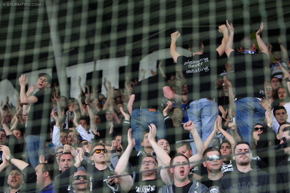 Sturm Graz - Altach
Oesterreichische Fussball Bundesliga, 28. Runde, SK Sturm Graz - SCR Altach, Stadion Liebenau Graz, 11.04.2015. 

Foto zeigt Fans von Sturm
