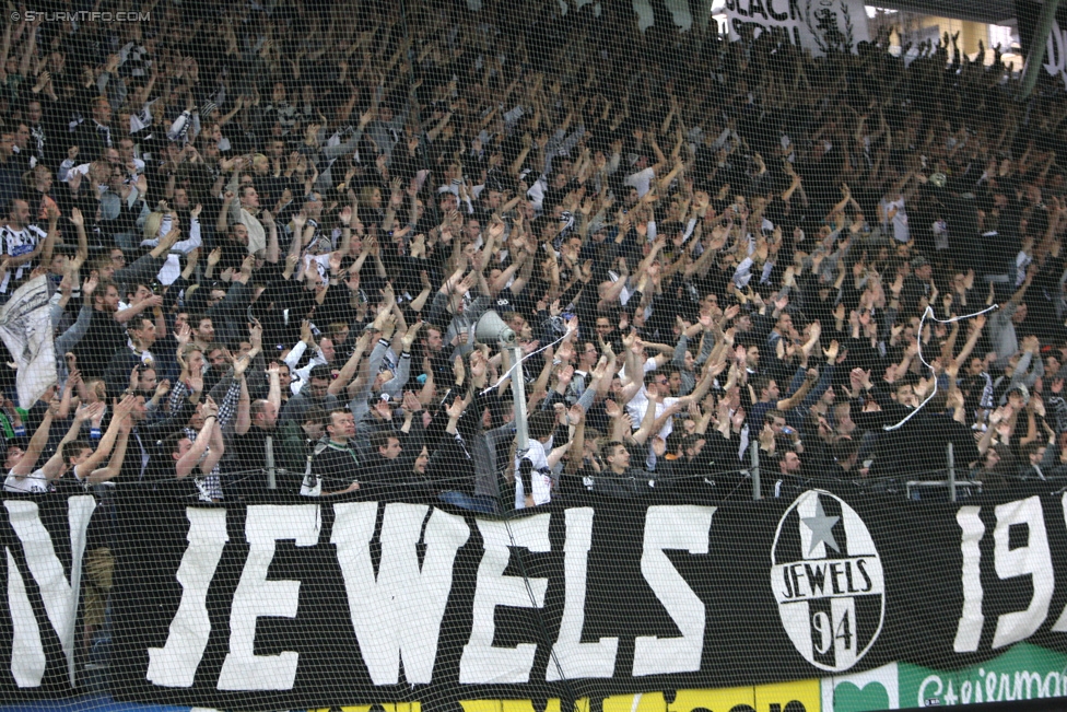 Sturm Graz - Altach
Oesterreichische Fussball Bundesliga, 28. Runde, SK Sturm Graz - SCR Altach, Stadion Liebenau Graz, 11.04.2015. 

Foto zeigt Fans von Sturm
