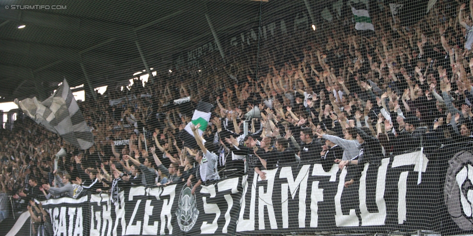 Sturm Graz - Altach
Oesterreichische Fussball Bundesliga, 28. Runde, SK Sturm Graz - SCR Altach, Stadion Liebenau Graz, 11.04.2015. 

Foto zeigt Fans von Sturm
