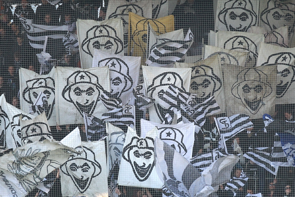 Sturm Graz - Groedig
Oesterreichische Fussball Bundesliga, 29. Runde, SK Sturm Graz - SV Groedig, Stadion Liebenau Graz, 18.04.2015. 

Foto zeigt Fans von Sturm
