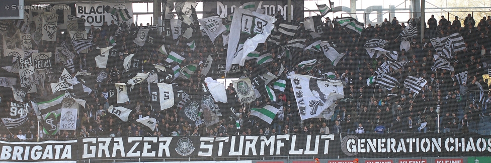 Sturm Graz - Groedig
Oesterreichische Fussball Bundesliga, 29. Runde, SK Sturm Graz - SV Groedig, Stadion Liebenau Graz, 18.04.2015. 

Foto zeigt Fans von Sturm
