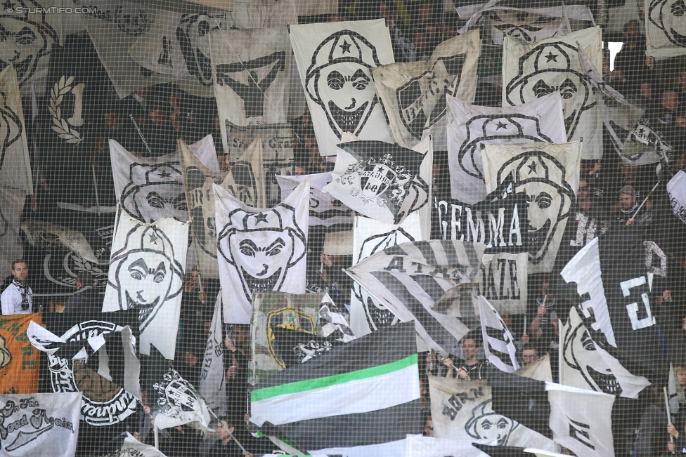 Sturm Graz - Groedig
Oesterreichische Fussball Bundesliga, 29. Runde, SK Sturm Graz - SV Groedig, Stadion Liebenau Graz, 18.04.2015. 

Foto zeigt Fans von Sturm
