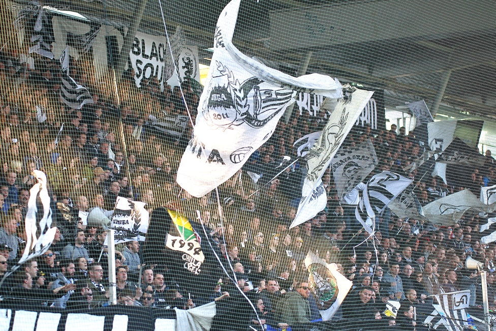 Sturm Graz - Groedig
Oesterreichische Fussball Bundesliga, 29. Runde, SK Sturm Graz - SV Groedig, Stadion Liebenau Graz, 18.04.2015. 

Foto zeigt Fans von Sturm
