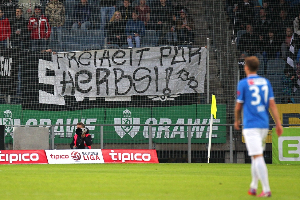 Sturm Graz - Groedig
Oesterreichische Fussball Bundesliga, 29. Runde, SK Sturm Graz - SV Groedig, Stadion Liebenau Graz, 18.04.2015. 

Foto zeigt Fans von Sturm
