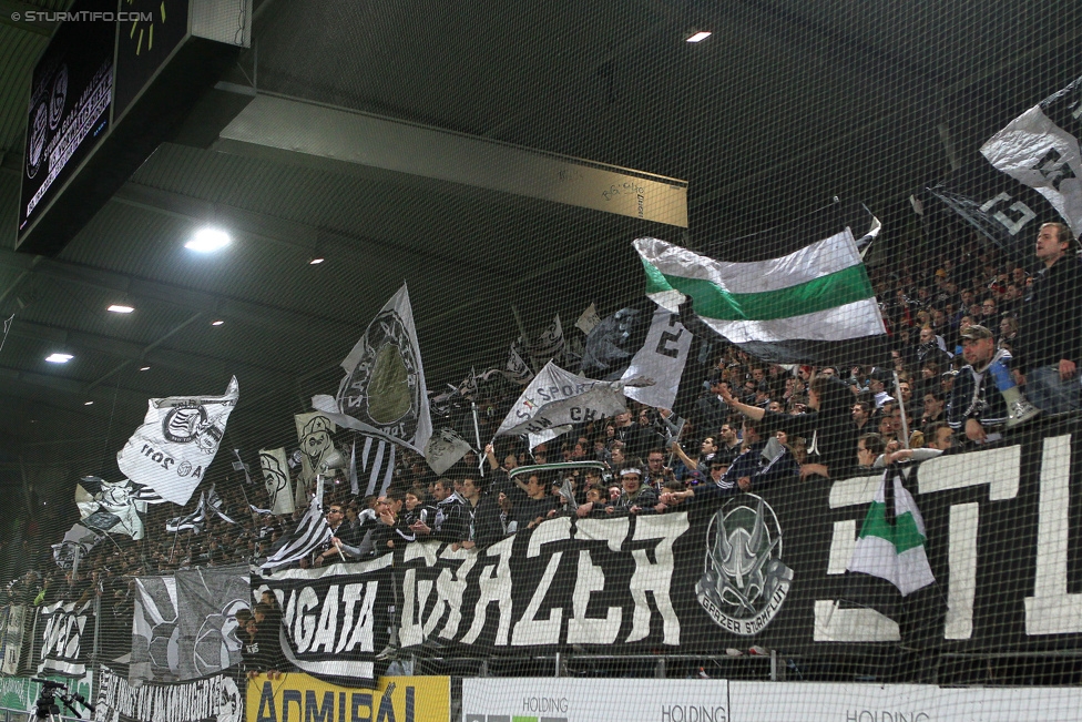 Sturm Graz - Groedig
Oesterreichische Fussball Bundesliga, 29. Runde, SK Sturm Graz - SV Groedig, Stadion Liebenau Graz, 18.04.2015. 

Foto zeigt Fans von Sturm
