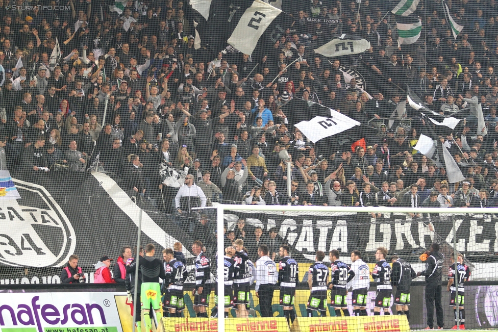 Sturm Graz - Groedig
Oesterreichische Fussball Bundesliga, 29. Runde, SK Sturm Graz - SV Groedig, Stadion Liebenau Graz, 18.04.2015. 

Foto zeigt Fans von Sturm
