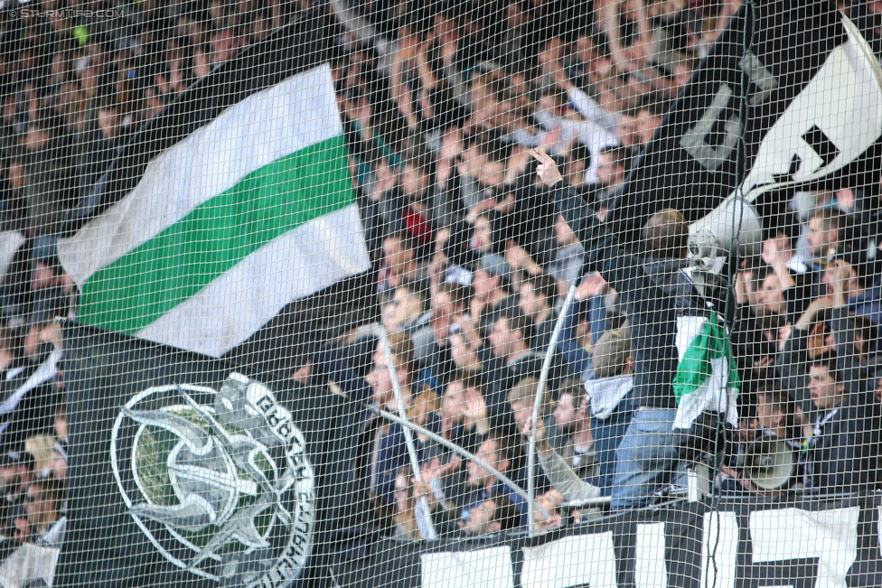 Sturm Graz - Groedig
Oesterreichische Fussball Bundesliga, 29. Runde, SK Sturm Graz - SV Groedig, Stadion Liebenau Graz, 18.04.2015. 

Foto zeigt Fans von Sturm
