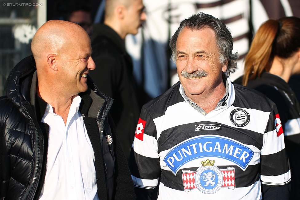 Sturm Graz - Groedig
Oesterreichische Fussball Bundesliga, 29. Runde, SK Sturm Graz - SV Groedig, Stadion Liebenau Graz, 18.04.2015. 

Foto zeigt Gerhard Goldbrich (General Manager Sturm) und Gert Steinbaecker
