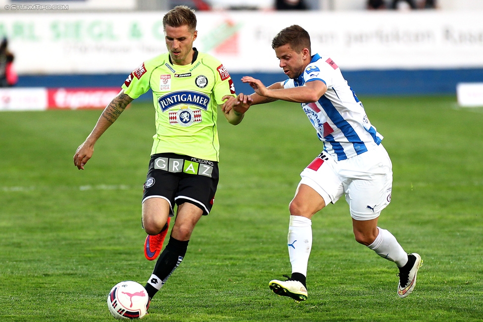 Wr. Neustadt - Sturm Graz
Oesterreichische Fussball Bundesliga, 30. Runde, SC Wiener Neustadt - SK Sturm Graz, Stadion Wiener Neustadt, 25.04.2015. 

Foto zeigt Thorsten Schick (Sturm)
