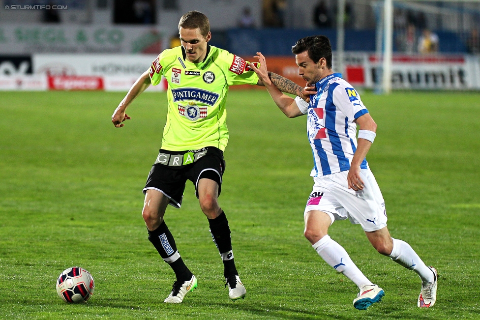 Wr. Neustadt - Sturm Graz
Oesterreichische Fussball Bundesliga, 30. Runde, SC Wiener Neustadt - SK Sturm Graz, Stadion Wiener Neustadt, 25.04.2015. 

Foto zeigt Andreas Pfingstner (Sturm)
