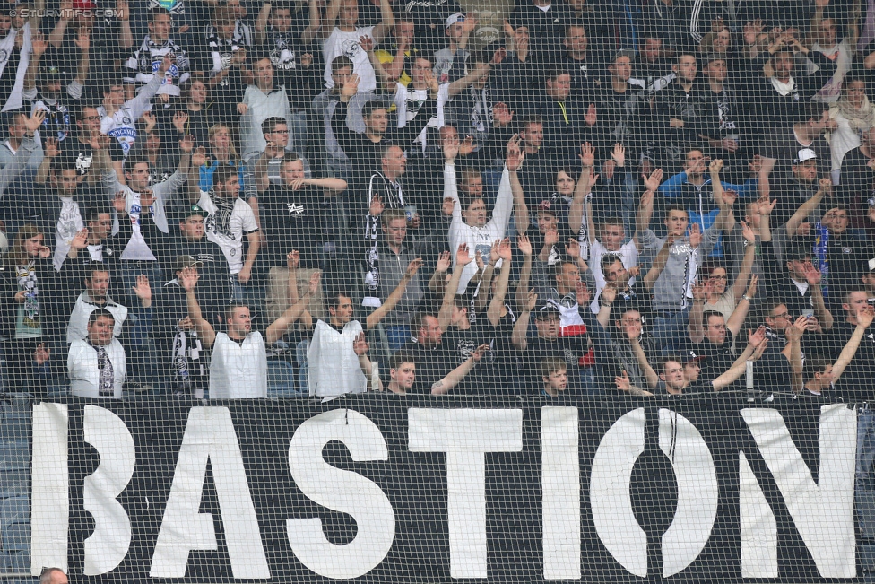 Sturm Graz - Rapid Wien
Oesterreichische Fussball Bundesliga, 31. Runde, SK Sturm Graz - SK Rapid Wien, Stadion Liebenau Graz, 03.05.2015. 

Foto zeigt Fans von Sturm
