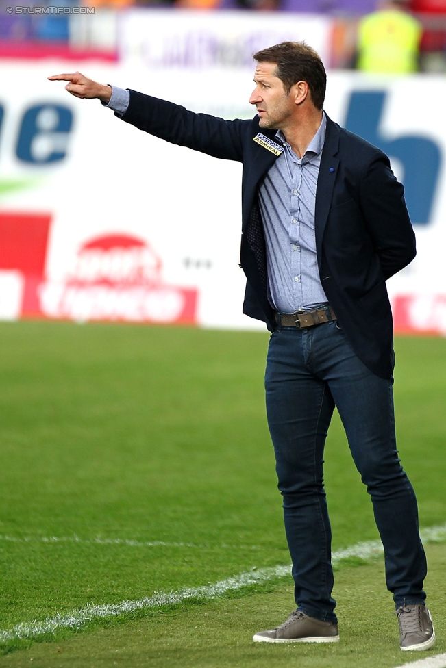 Austria Wien - Sturm Graz
Oesterreichische Fussball Bundesliga, 32. Runde, FK Austria Wien - SK Sturm Graz, Franz-Horr-Stadion Wien, 09.05.2015. 

Foto zeigt Franco Foda (Cheftrainer Sturm)
