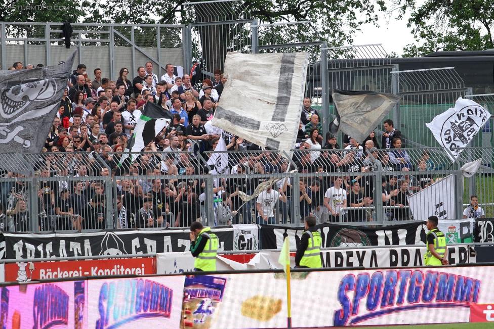 Wolfsberg - Sturm Graz
Oesterreichische Fussball Bundesliga, 33. Runde, Wolfsberger AC - SK Sturm Graz, Lavanttal Arena Wolfsberg, 16.05.2015. 

Foto zeigt Fans von Sturm
