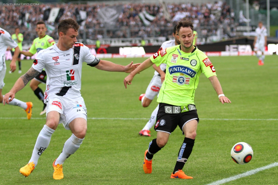 Wolfsberg - Sturm Graz
Oesterreichische Fussball Bundesliga, 33. Runde, Wolfsberger AC - SK Sturm Graz, Lavanttal Arena Wolfsberg, 16.05.2015. 

Foto zeigt Christian Klem (Sturm)
