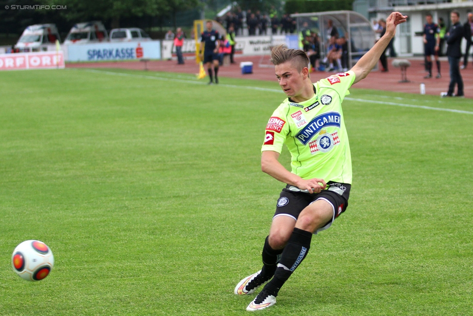 Wolfsberg - Sturm Graz
Oesterreichische Fussball Bundesliga, 33. Runde, Wolfsberger AC - SK Sturm Graz, Lavanttal Arena Wolfsberg, 16.05.2015. 

Foto zeigt Andreas Gruber (Sturm)
