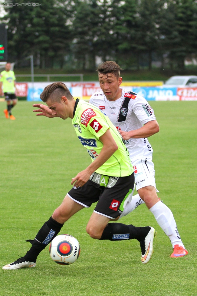 Wolfsberg - Sturm Graz
Oesterreichische Fussball Bundesliga, 33. Runde, Wolfsberger AC - SK Sturm Graz, Lavanttal Arena Wolfsberg, 16.05.2015. 

Foto zeigt Andreas Gruber (Sturm)
