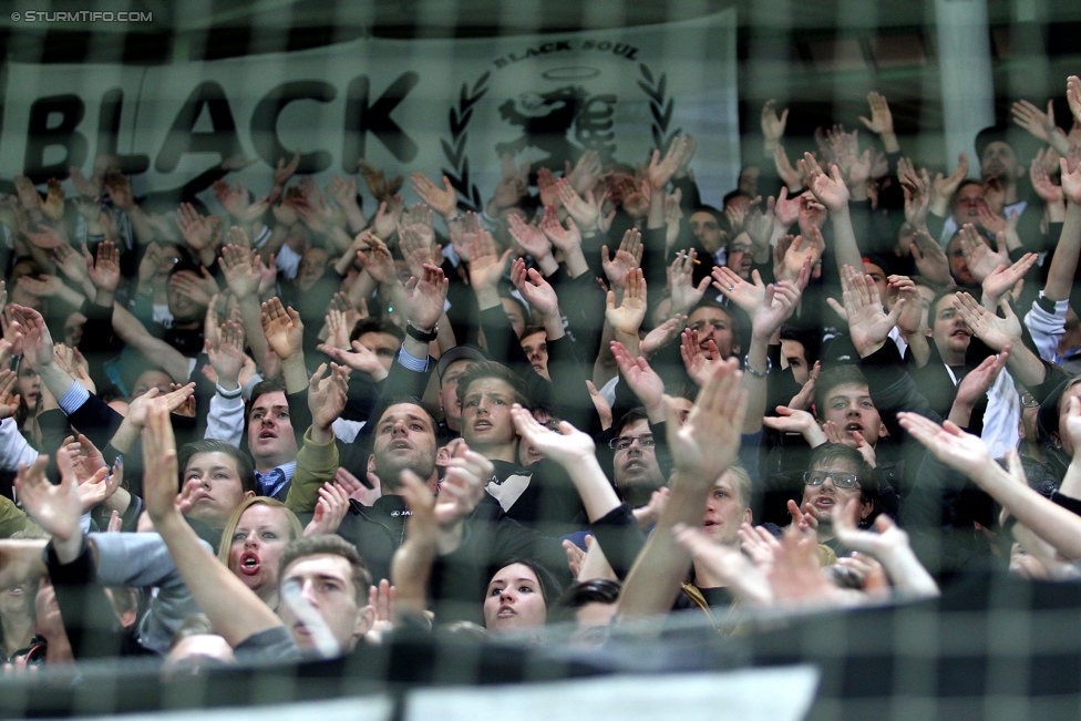 Sturm Graz - RB Salzburg
Oesterreichische Fussball Bundesliga, 34. Runde, SK Sturm Graz - FC RB Salzburg, Stadion Liebenau Graz, 20.05.2015. 

Foto zeigt Fans von Sturm
