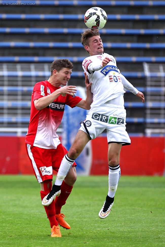 Admira Wacker - Sturm Graz
Oesterreichische Fussball Bundesliga, 35. Runde, FC Admira Wacker Moedling - SK Sturm Graz, Stadion Suedstadt Maria Enzersdorf, 24.05.2015. 

Foto zeigt Andreas Gruber (Sturm)
