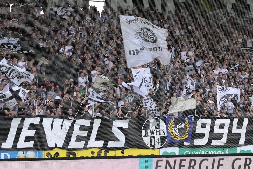 Sturm Graz - Ried
Oesterreichische Fussball Bundesliga, 36. Runde, SK Sturm Graz - SV Ried, Stadion Liebenau Graz, 31.05.2015. 

Foto zeigt Fans von Sturm
