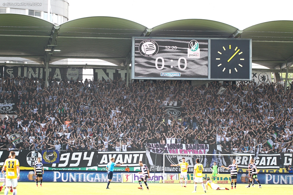 Sturm Graz - Ried
Oesterreichische Fussball Bundesliga, 36. Runde, SK Sturm Graz - SV Ried, Stadion Liebenau Graz, 31.05.2015. 

Foto zeigt Fans von Sturm
