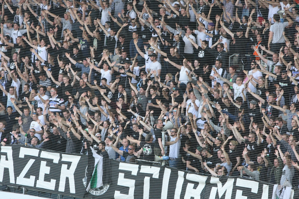 Sturm Graz - Ried
Oesterreichische Fussball Bundesliga, 36. Runde, SK Sturm Graz - SV Ried, Stadion Liebenau Graz, 31.05.2015. 

Foto zeigt Fans von Sturm
