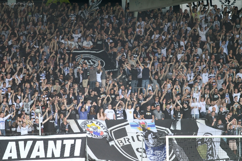 Sturm Graz - Ried
Oesterreichische Fussball Bundesliga, 36. Runde, SK Sturm Graz - SV Ried, Stadion Liebenau Graz, 31.05.2015. 

Foto zeigt Fans von Sturm
