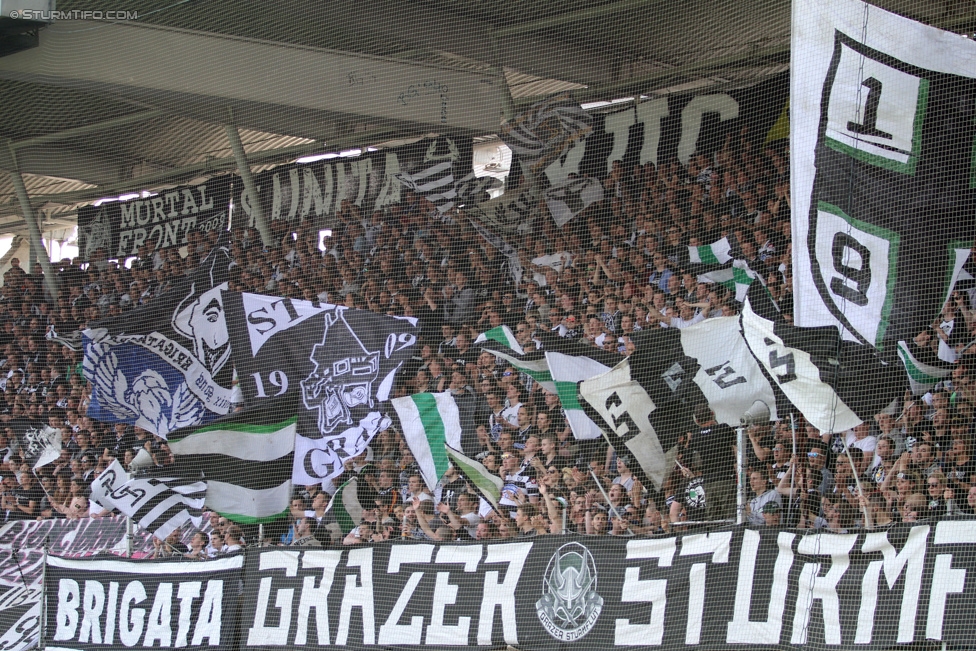 Sturm Graz - Ried
Oesterreichische Fussball Bundesliga, 36. Runde, SK Sturm Graz - SV Ried, Stadion Liebenau Graz, 31.05.2015. 

Foto zeigt Fans von Sturm
