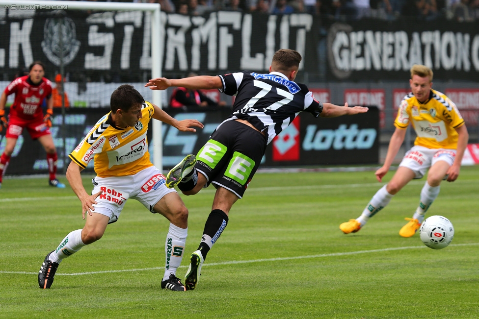 Sturm Graz - Ried
Oesterreichische Fussball Bundesliga, 36. Runde, SK Sturm Graz - SV Ried, Stadion Liebenau Graz, 31.05.2015. 

Foto zeigt Donisi Avdijaj (Sturm)
Schlüsselwörter: foul