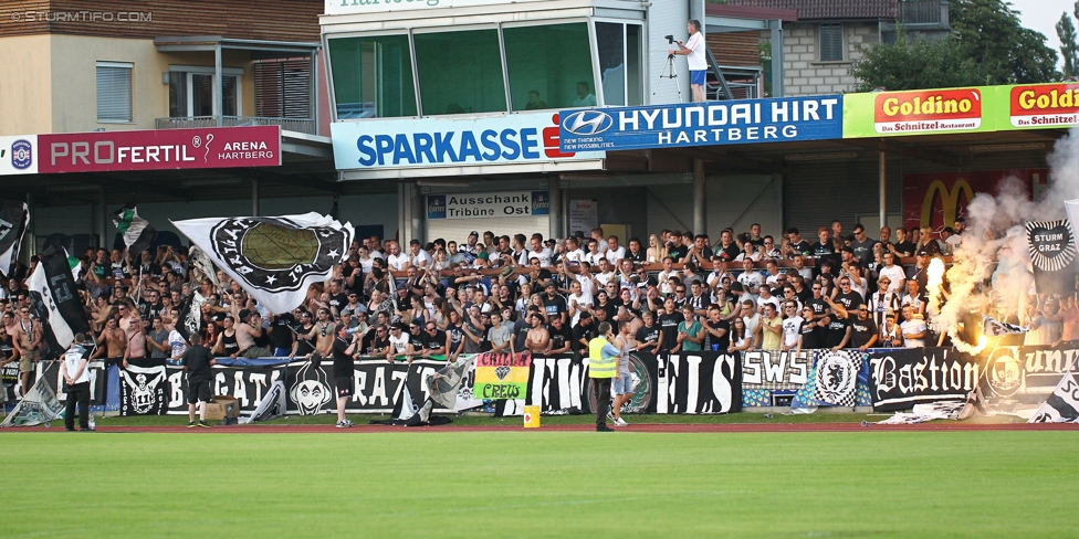 Hartberg - Sturm Graz
OEFB Cup, 1. Runde, TSV Hartberg - SK Sturm Graz, Arena Hartberg, 18.07.2015. 

Foto zeigt Fans von Sturm
Schlüsselwörter: pyrotechnik