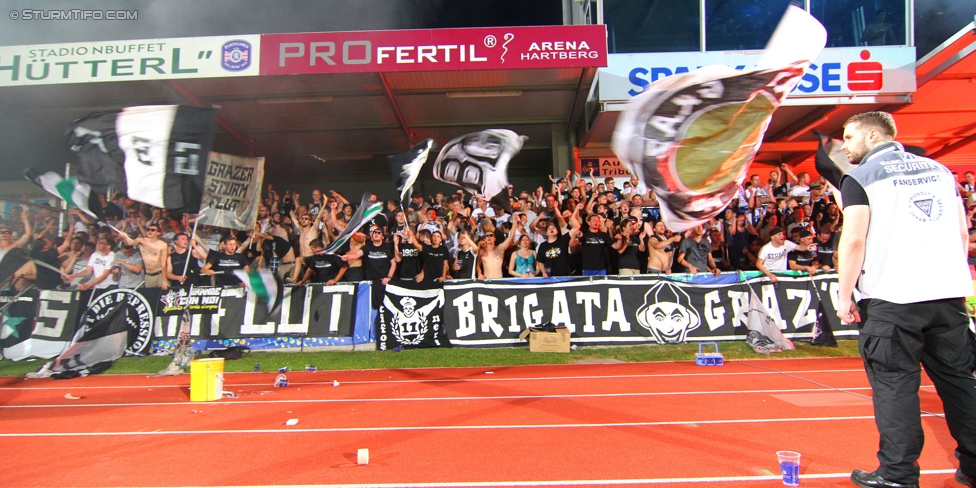 Hartberg - Sturm Graz
OEFB Cup, 1. Runde, TSV Hartberg - SK Sturm Graz, Arena Hartberg, 18.07.2015. 

Foto zeigt Fans von Sturm
