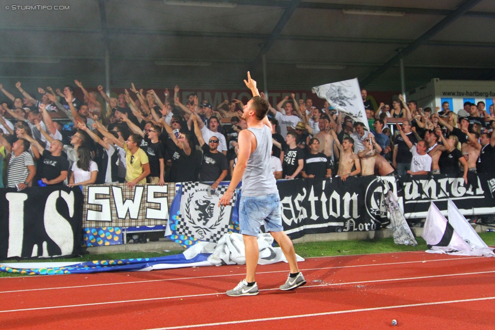 Hartberg - Sturm Graz
OEFB Cup, 1. Runde, TSV Hartberg - SK Sturm Graz, Arena Hartberg, 18.07.2015. 

Foto zeigt Fans von Sturm
