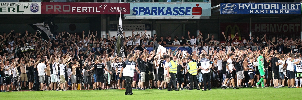 Hartberg - Sturm Graz
OEFB Cup, 1. Runde, TSV Hartberg - SK Sturm Graz, Arena Hartberg, 18.07.2015. 

Foto zeigt Fans von Sturm
