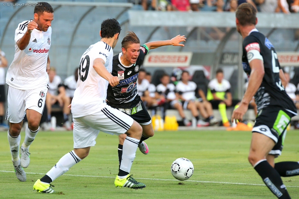 Sturm Graz - Besiktas
Testspiel,  SK Sturm Graz - Besiktas Istanbul, Stadion Liebenau Graz, 22.07.2015. 

Foto zeigt Pedro Franco (Besiktas) und Andreas Gruber (Sturm)
