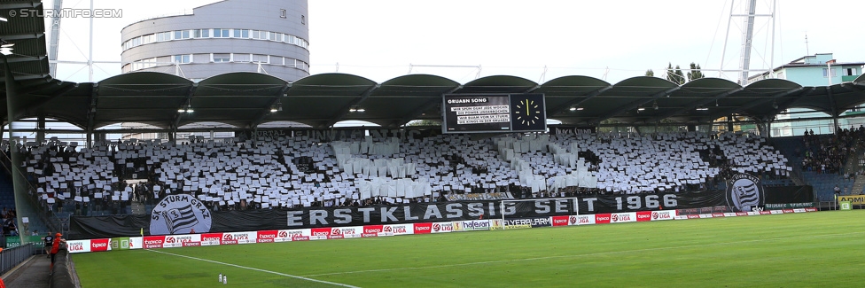 Sturm Graz - Admira Wacker
Oesterreichische Fussball Bundesliga, 1. Runde, SK Sturm Graz - FC Admira Wacker Moedling, Stadion Liebenau Graz, 25.07.2015. 

Foto zeigt Fans von Sturm mit einer Choreografie
