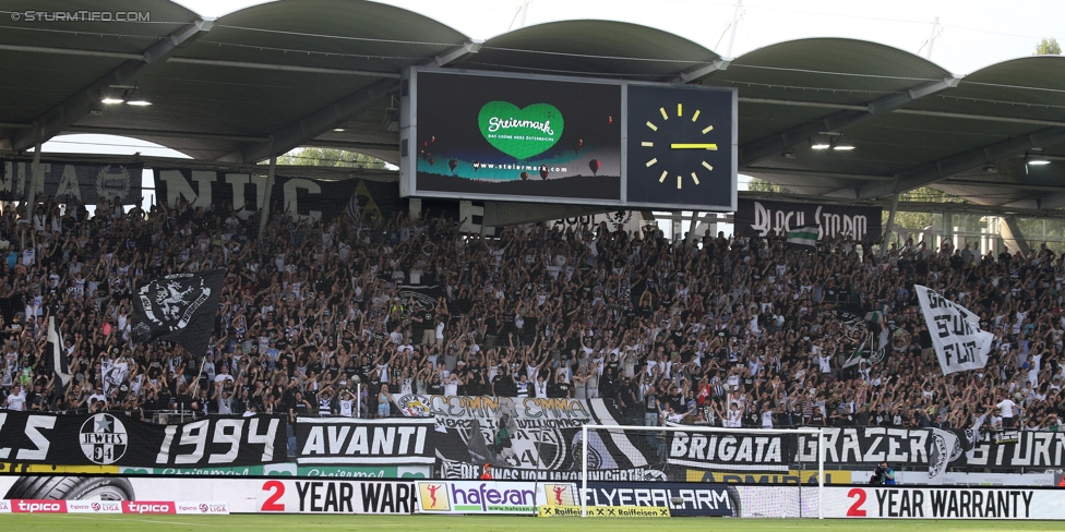 Sturm Graz - Admira Wacker
Oesterreichische Fussball Bundesliga, 1. Runde, SK Sturm Graz - FC Admira Wacker Moedling, Stadion Liebenau Graz, 25.07.2015. 

Foto zeigt Fans von Sturm
