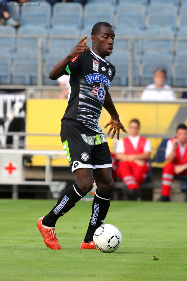 Sturm Graz - Admira Wacker
Oesterreichische Fussball Bundesliga, 1. Runde, SK Sturm Graz - FC Admira Wacker Moedling, Stadion Liebenau Graz, 25.07.2015. 

Foto zeigt Masakuba-Wilson Kamavuaka (Sturm)
