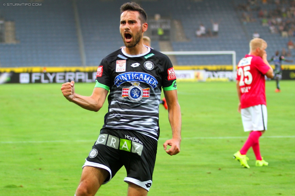 Sturm Graz - Admira Wacker
Oesterreichische Fussball Bundesliga, 1. Runde, SK Sturm Graz - FC Admira Wacker Moedling, Stadion Liebenau Graz, 25.07.2015. 

Foto zeigt Josip Tadic (Sturm)
Schlüsselwörter: torjubel