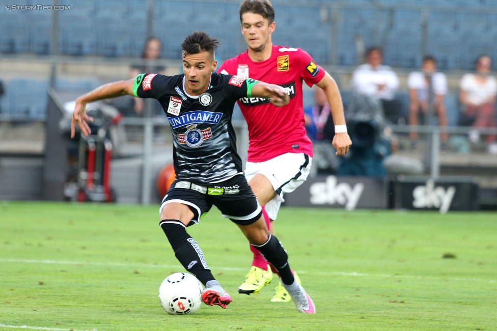 Sturm Graz - Admira Wacker
Oesterreichische Fussball Bundesliga, 1. Runde, SK Sturm Graz - FC Admira Wacker Moedling, Stadion Liebenau Graz, 25.07.2015. 

Foto zeigt Kristijan Dobras (Sturm)
