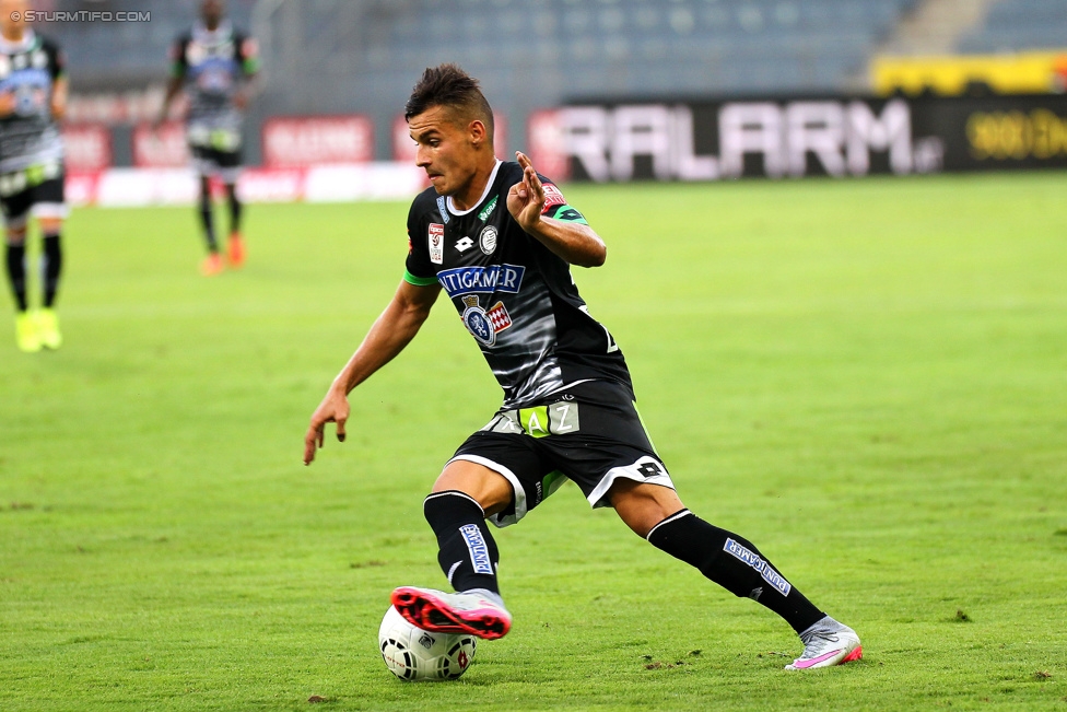 Sturm Graz - Admira Wacker
Oesterreichische Fussball Bundesliga, 1. Runde, SK Sturm Graz - FC Admira Wacker Moedling, Stadion Liebenau Graz, 25.07.2015. 

Foto zeigt Kristijan Dobras (Sturm)
