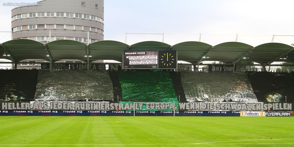 Sturm Graz - Rubin Kasan
UEFA Europa League Qualifikation 3. Runde, SK Sturm Graz -  FK Rubin Kasan, Stadion Liebenau Graz, 30.07.2015. 

Foto zeigt Fans von Sturm mit einer Choreografie
