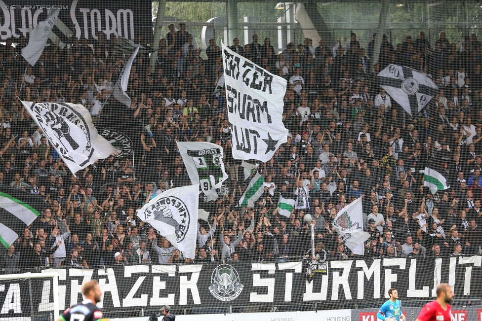 Sturm Graz - Rubin Kasan
UEFA Europa League Qualifikation 3. Runde, SK Sturm Graz -  FK Rubin Kasan, Stadion Liebenau Graz, 30.07.2015. 

Foto zeigt Fans von Sturm
