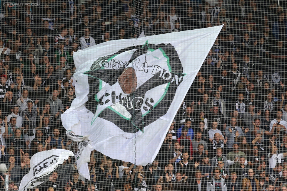 Sturm Graz - Rubin Kasan
UEFA Europa League Qualifikation 3. Runde, SK Sturm Graz -  FK Rubin Kasan, Stadion Liebenau Graz, 30.07.2015. 

Foto zeigt Fans von Sturm
