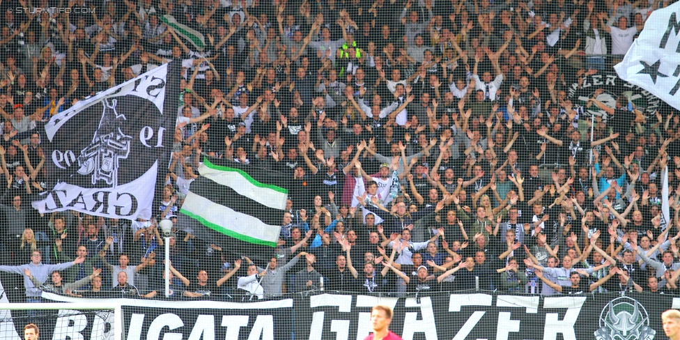 Sturm Graz - Rubin Kasan
UEFA Europa League Qualifikation 3. Runde, SK Sturm Graz -  FK Rubin Kasan, Stadion Liebenau Graz, 30.07.2015. 

Foto zeigt Fans von Sturm
