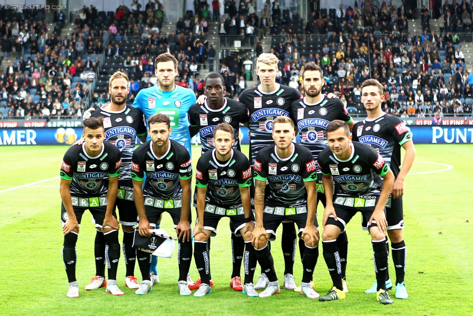 Sturm Graz - Rubin Kasan
UEFA Europa League Qualifikation 3. Runde, SK Sturm Graz -  FK Rubin Kasan, Stadion Liebenau Graz, 30.07.2015. 

Foto zeigt die Mannschaft von Sturm
