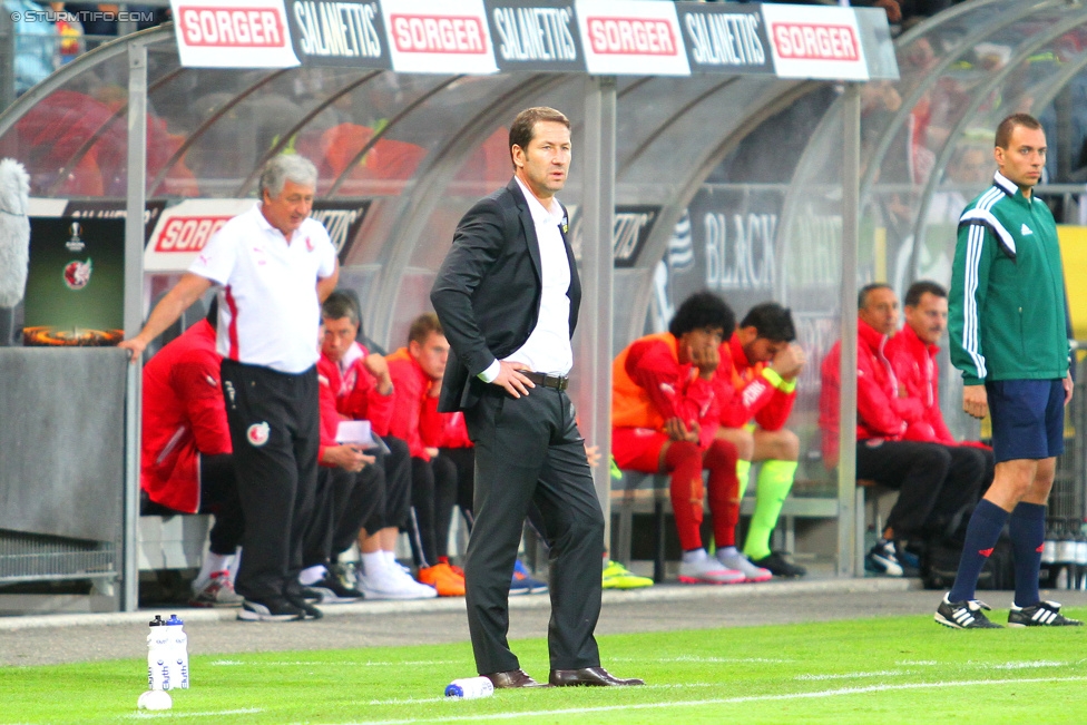 Sturm Graz - Rubin Kasan
UEFA Europa League Qualifikation 3. Runde, SK Sturm Graz -  FK Rubin Kasan, Stadion Liebenau Graz, 30.07.2015. 

Foto zeigt Franco Foda (Cheftrainer Sturm)
