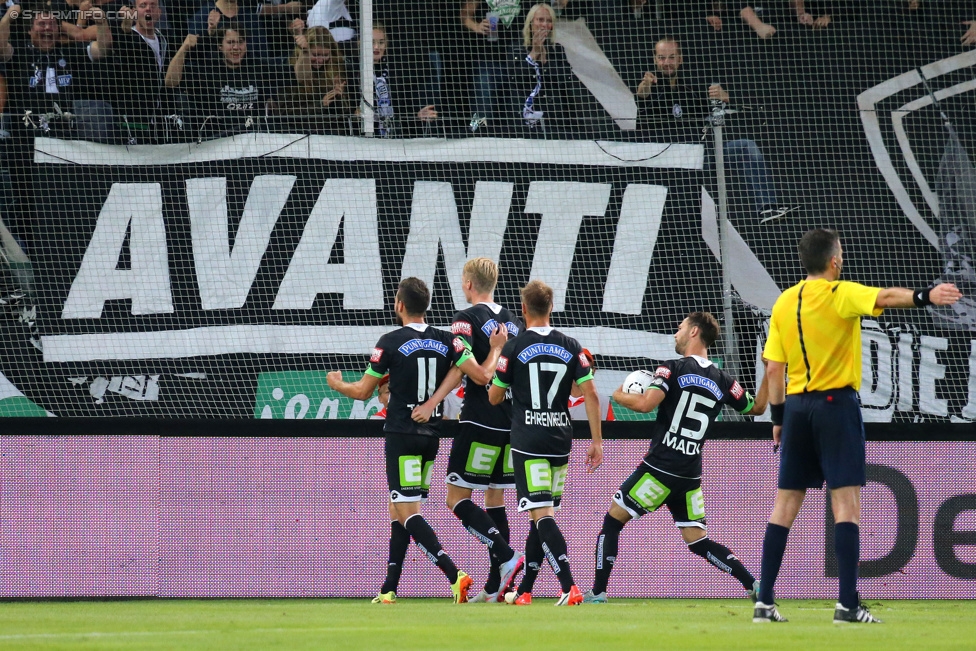 Sturm Graz - Rubin Kasan
UEFA Europa League Qualifikation 3. Runde, SK Sturm Graz -  FK Rubin Kasan, Stadion Liebenau Graz, 30.07.2015. 

Foto zeigt Josip Tadic (Sturm), Simon Piesinger (Sturm), Martin Ehrenreich (Sturm) und Michael Madl (Sturm)
Schlüsselwörter: torjubel